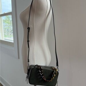 Meliebianco Green Croc Crossbody Bag